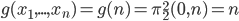 g(x_1,...,x_n)=g(n)=\pi^2_2 (0,n)=n