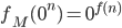f_M(0^n) = 0^{f(n)}
