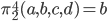 \pi^4_2(a,b,c,d) = b