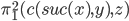 \pi^2_1(c(suc(x),y),z)