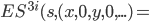 ES^{3i}(s,(x,0,y,0,...) =