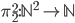 \pi^2_2 : \mathbb{N}^2 \rightarrow \mathbb{N}
